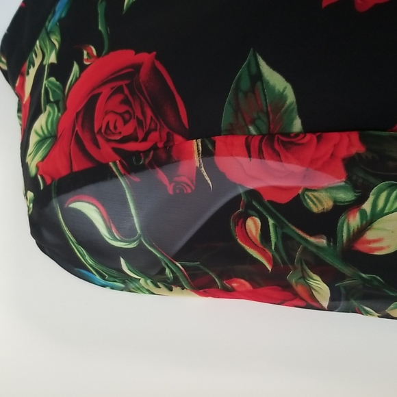 Rose Print Mini Dress - Picture 2 of 13